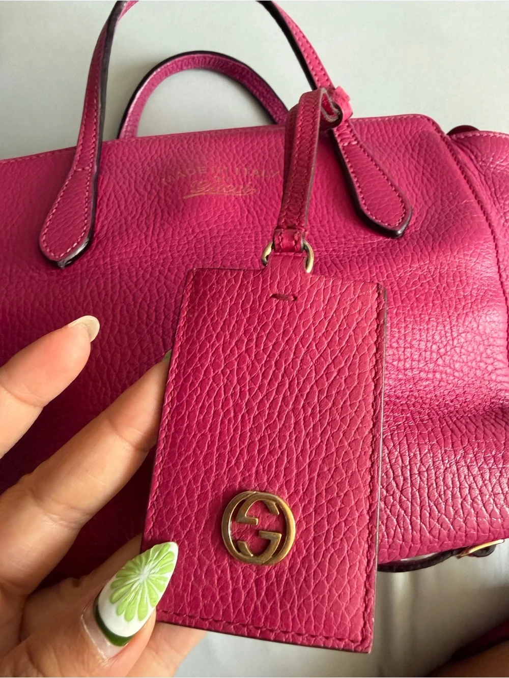 Gucci Fuchsia Leather Satchel with Detachable Strap
